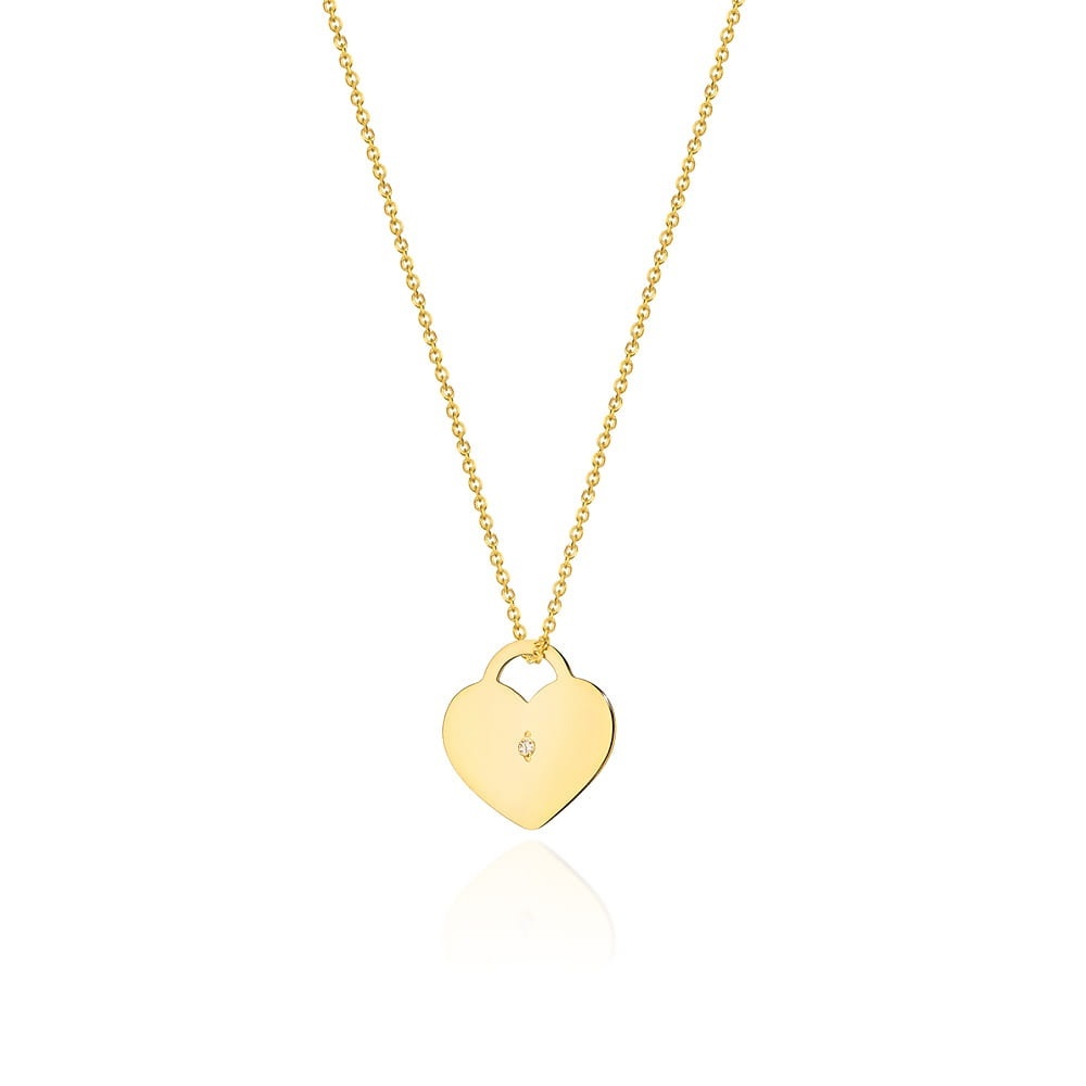 Colier Aur 14K cu Diamant Natural 0.01 ct