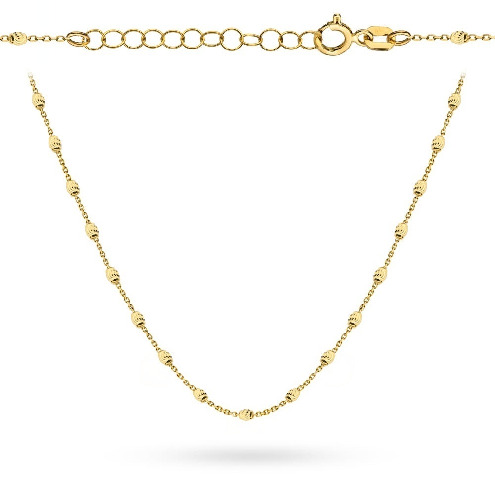 Colier Aur 14K cu Elemente Ovale Diamantate