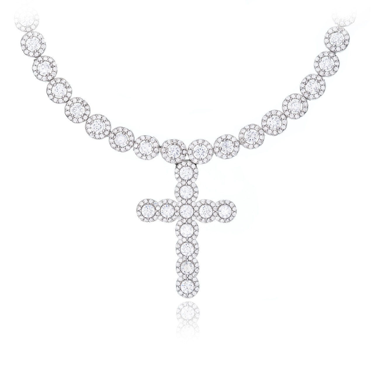 Colier din argint 925 cu cristale Angel Cross Collection