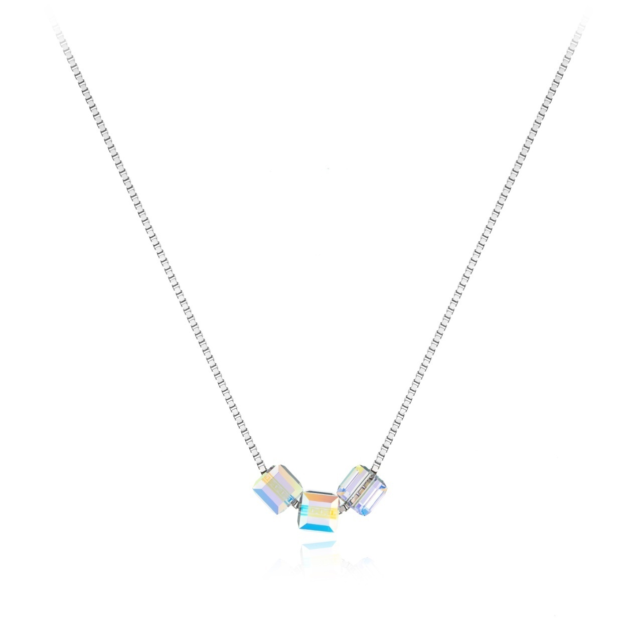 Colier din argint 925 cu cristale Trio Aurore Boreale