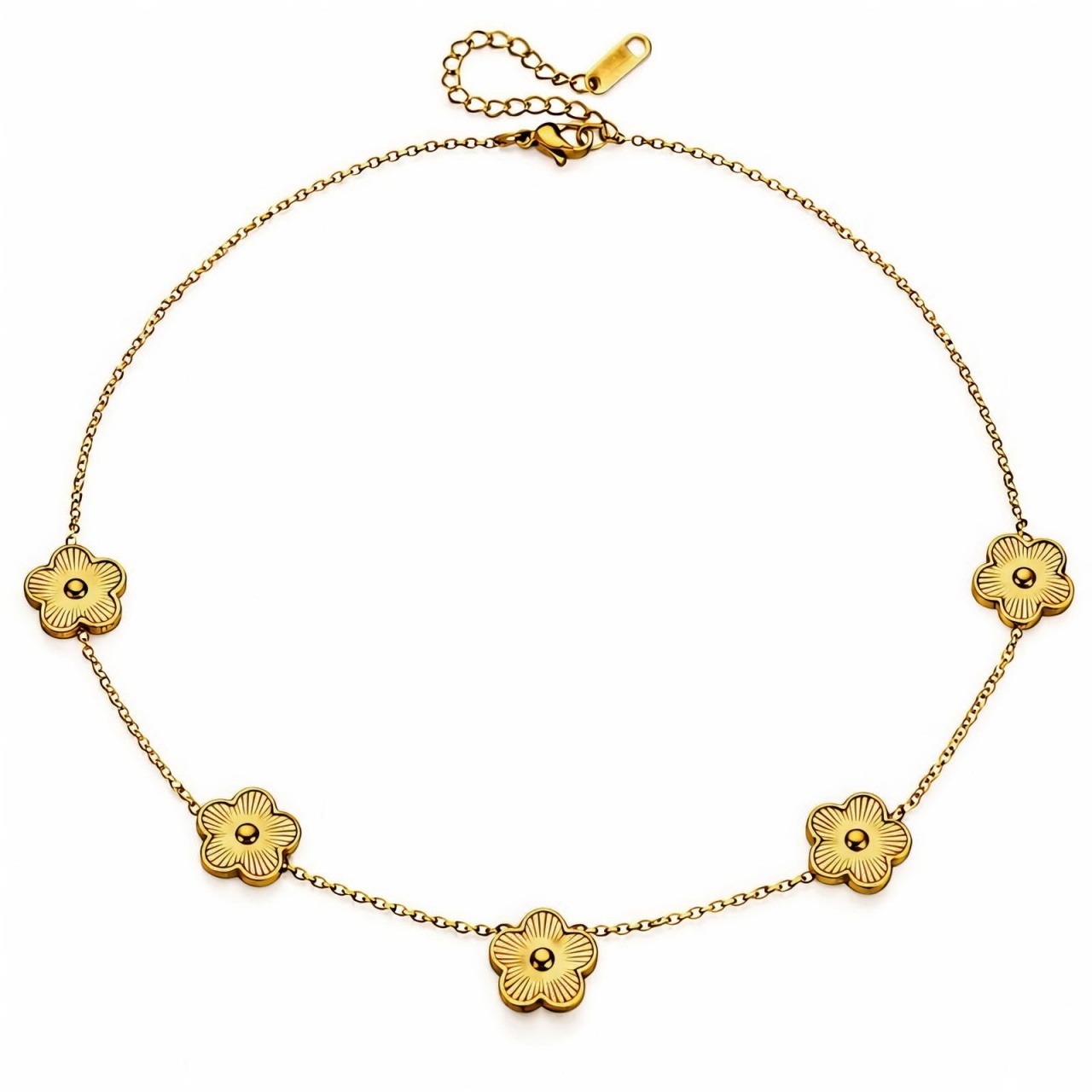 Colier Flower Slash din Inox placat cu Aur