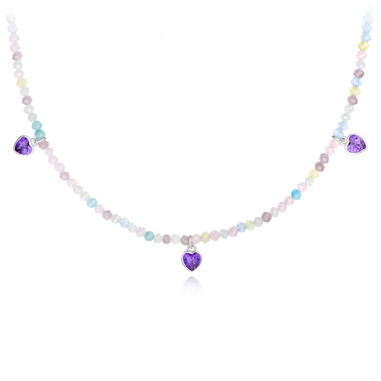 Colier Hearty Purple din Argint 925 cu cristale