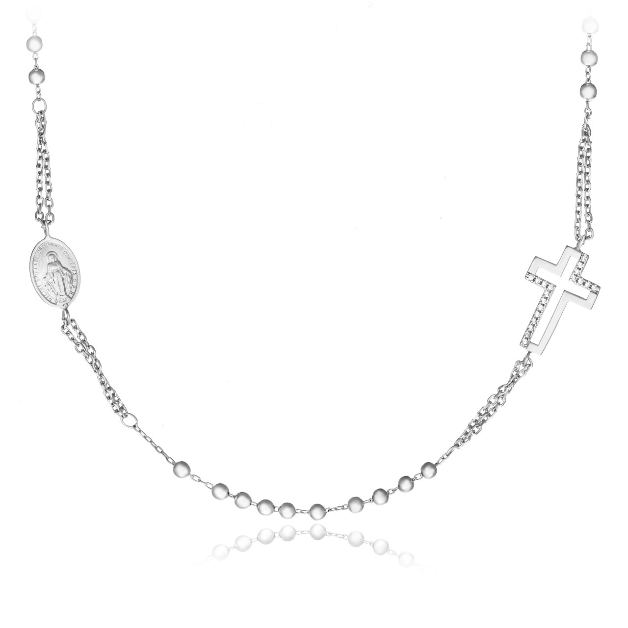 Colier Timeless Cross din argint 925 cu cristale