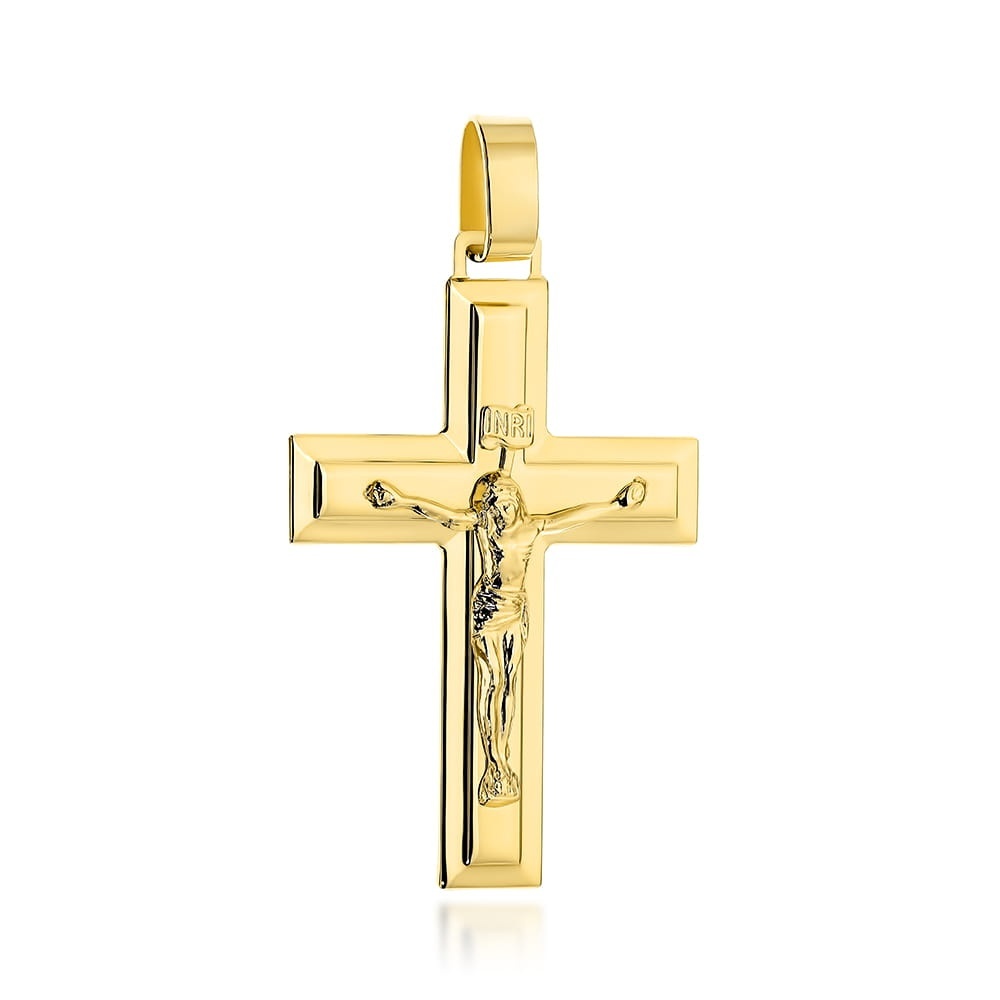 Cruciuliță Aur 14K Cu Hristos Răstignit Simbol al Credinței