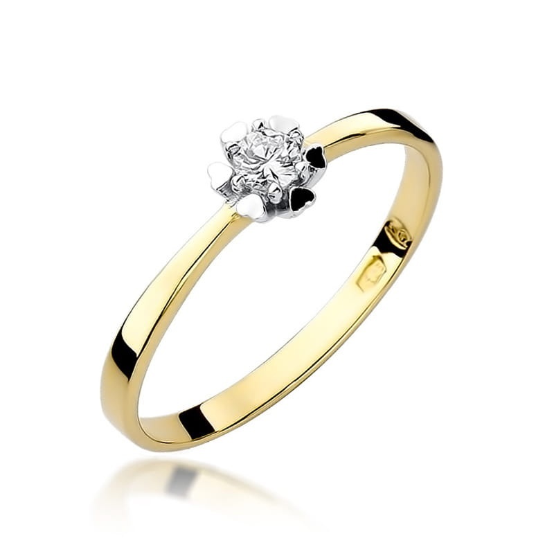 Inel Aur 9K cu Diamant Natural 0.10 ct
