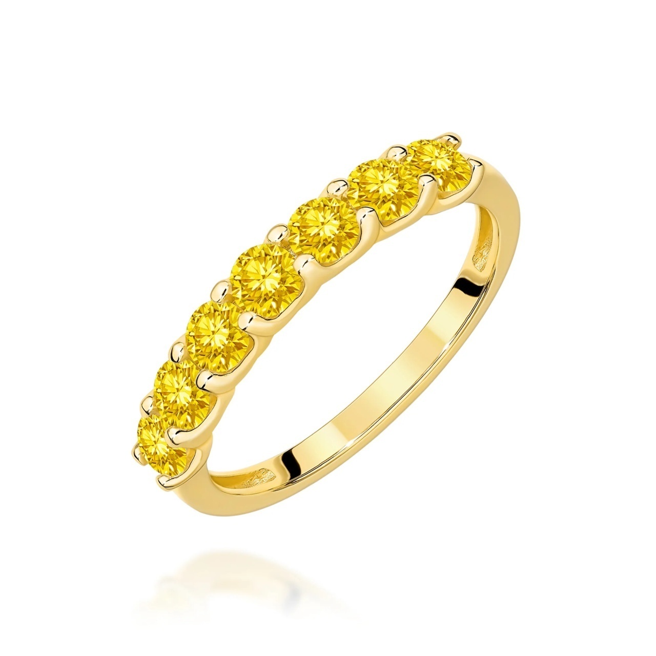 Inel Aur 9K cu Diamante Galbene de Laborator 0.70 ct