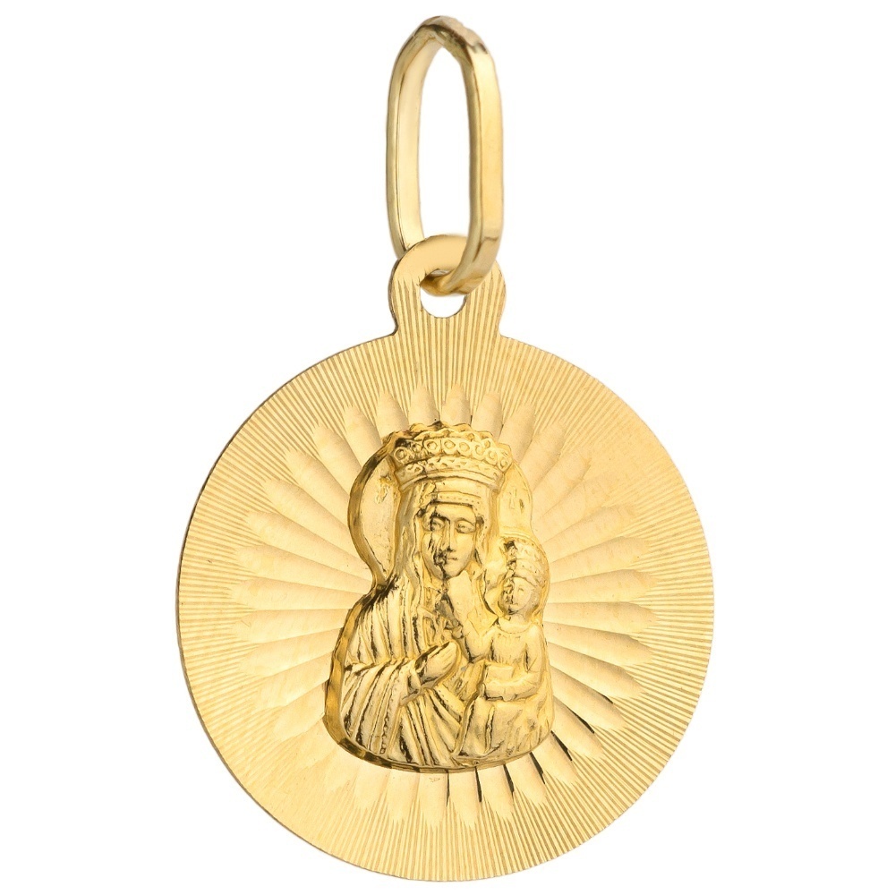 Medalion Raze Aur 14k cu Maica Domnului si Iisus