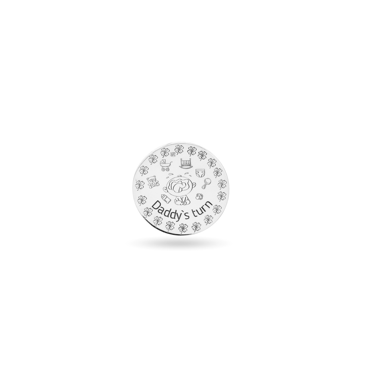 Moneda 2cm din Argint 925 - Take care of the baby