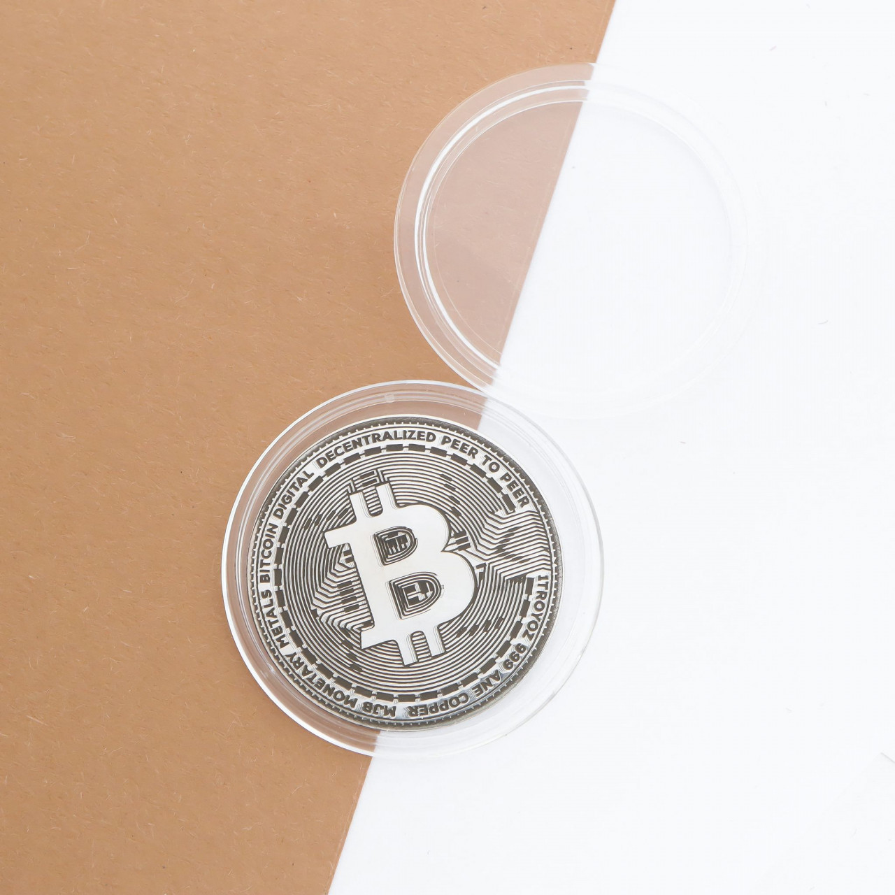 Moneda Bitcoin 3cm din Argint 925 personalizabila