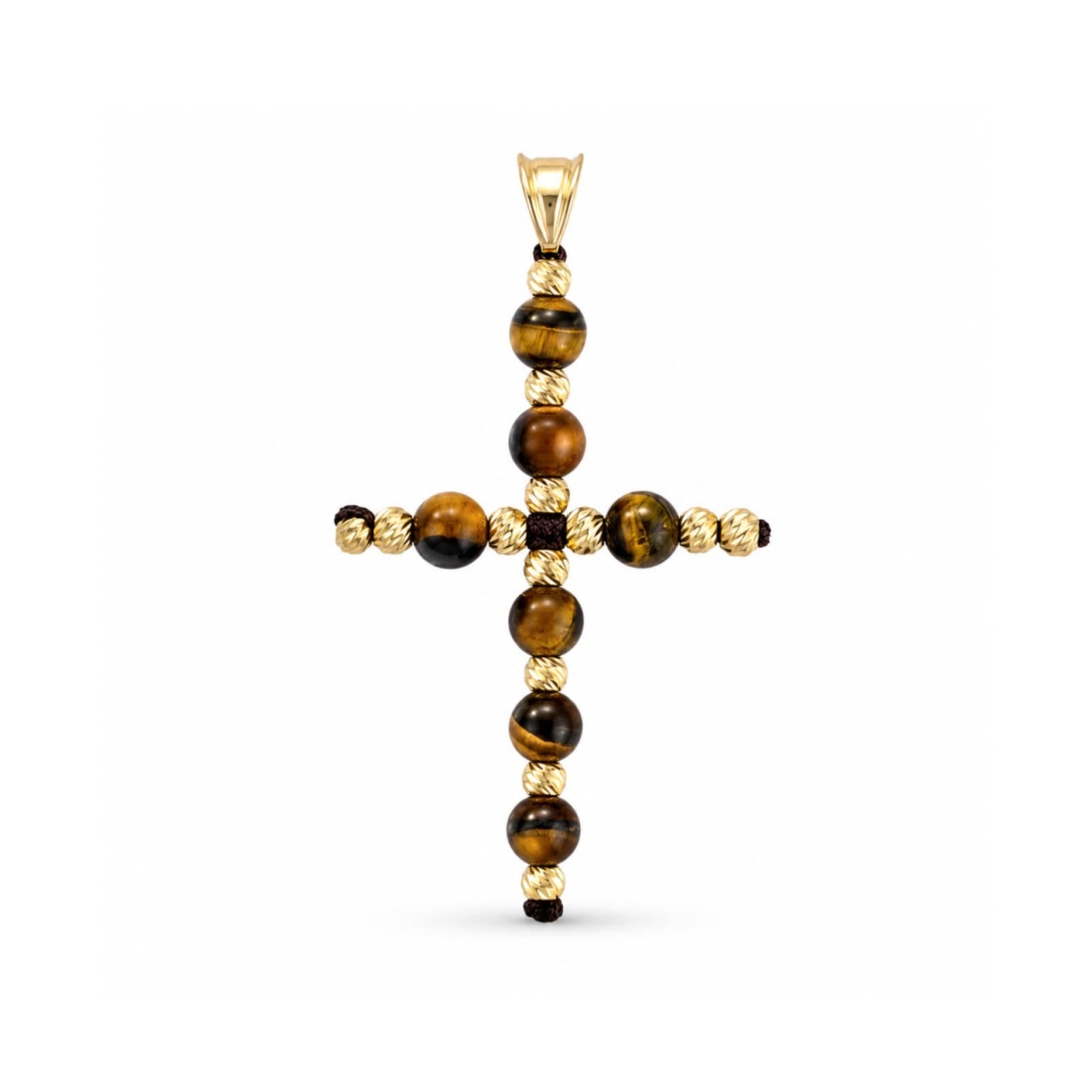 Pandantiv Cruce Ochi de Tigru AUR 14K