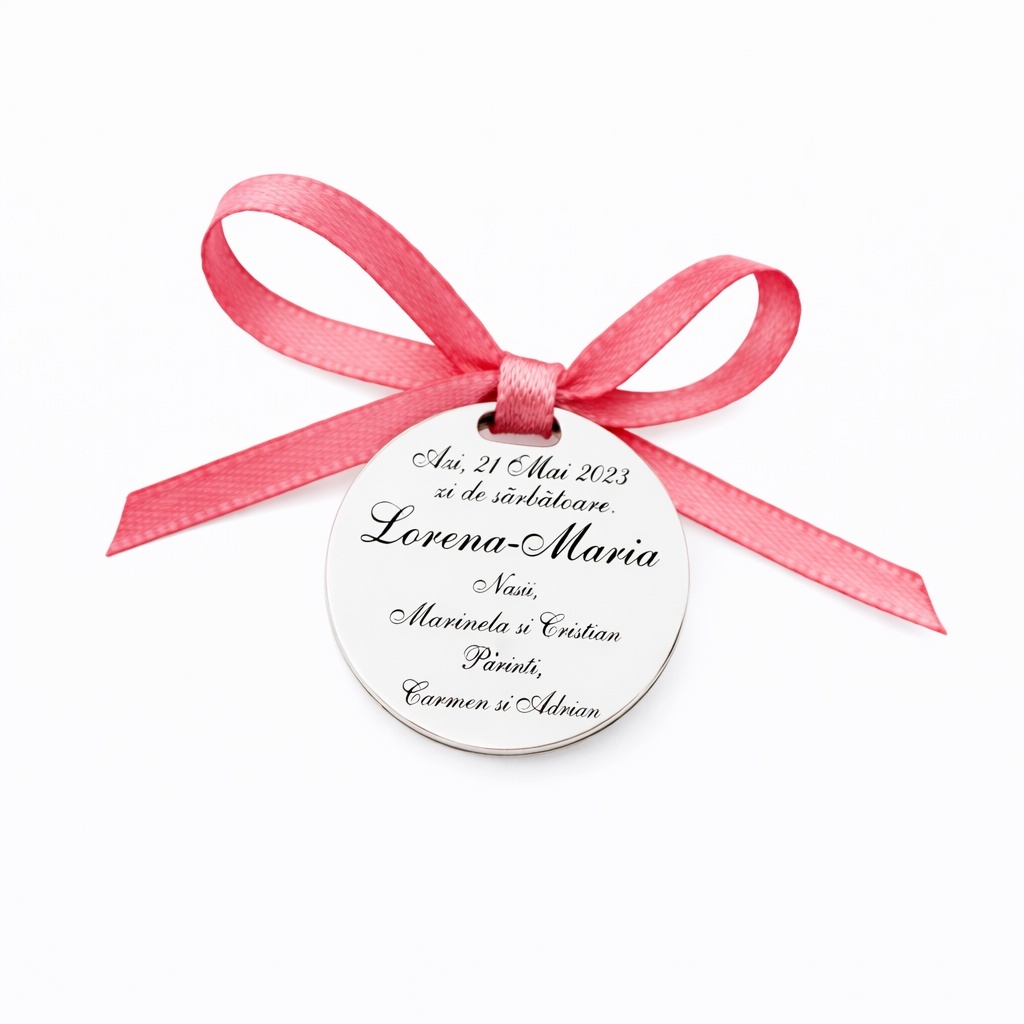 Banut din Argint 1.8cm pentru Botez - Mot - Scaldat - Personalizabil