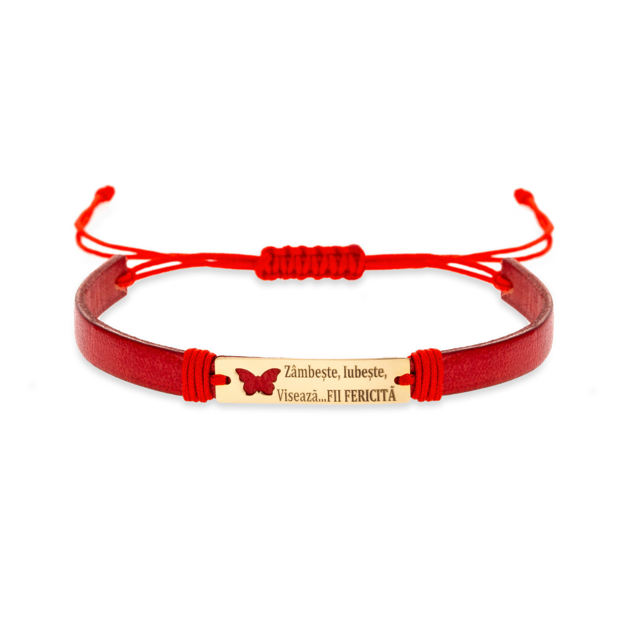 Bratara Butterfly din AUR 14K si Piele Naturală
