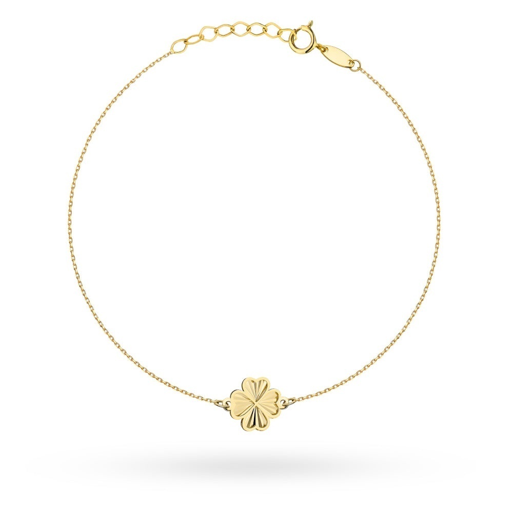 Brățară din Aur 14K cu Trifoi Diamantat