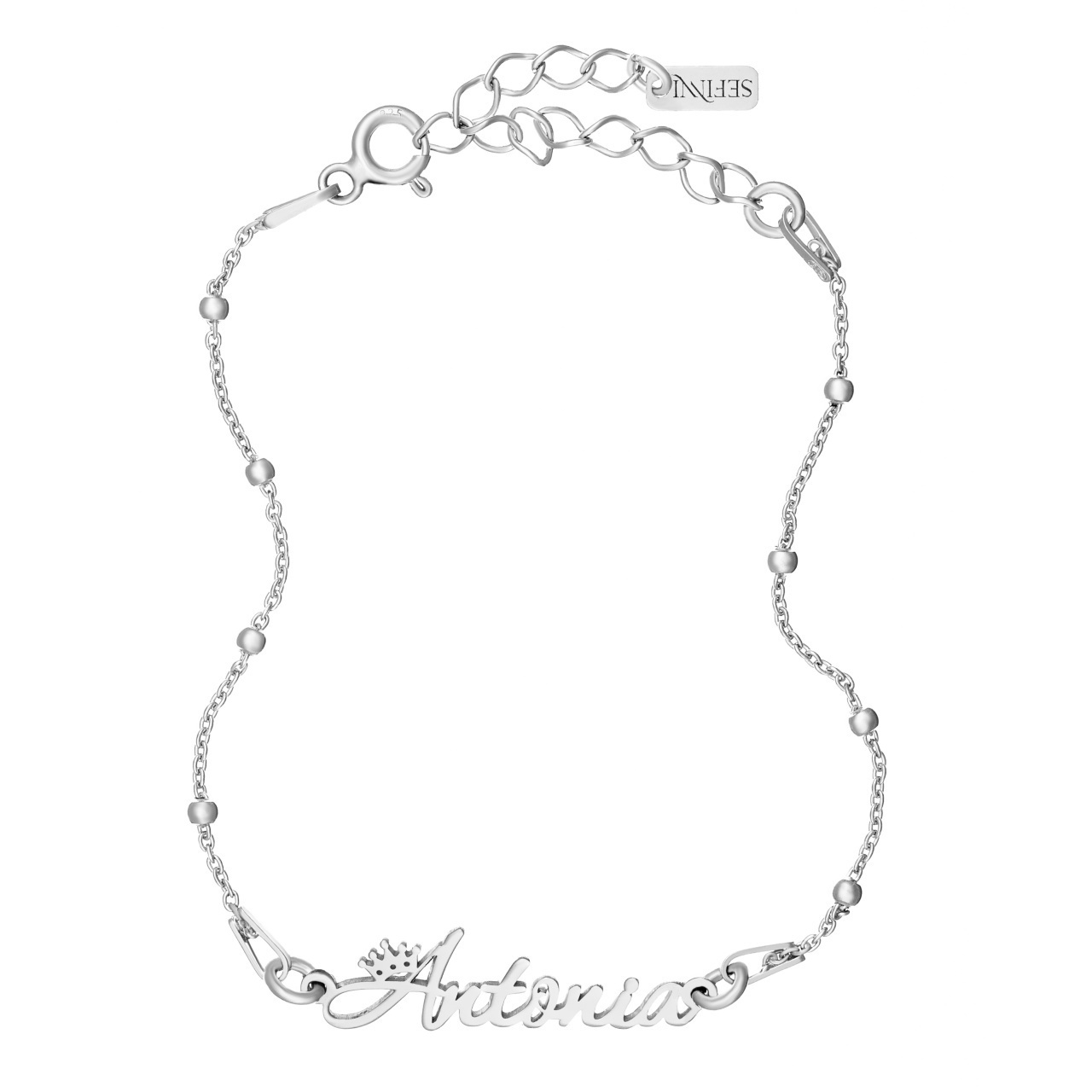 Bratara Royal din argint 925 personalizabila cu orice nume si coronita