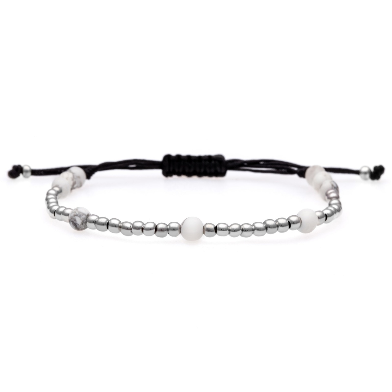 Bratara Silver cu Howlit si bile din argint 925