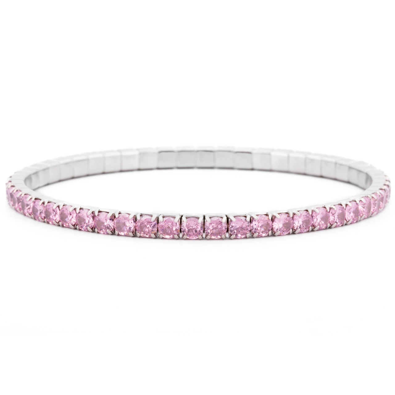Bratara Tennis Elastica din argint 925 Pink