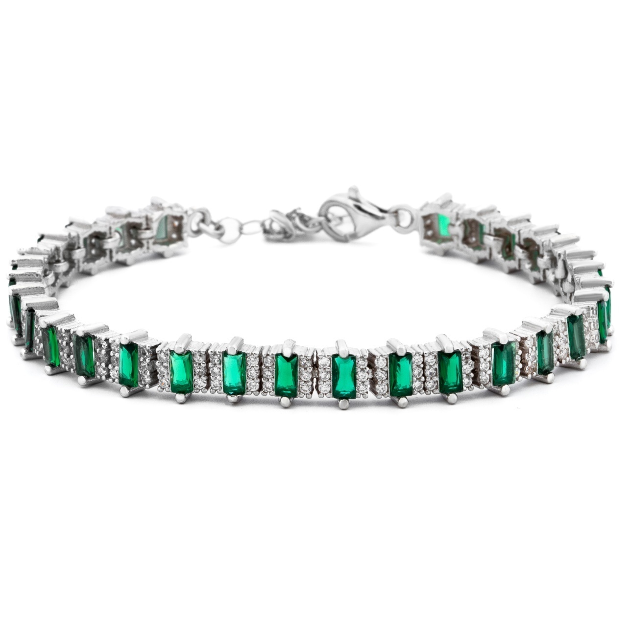 Bratara tip tennis din Argint 925 Green Touch