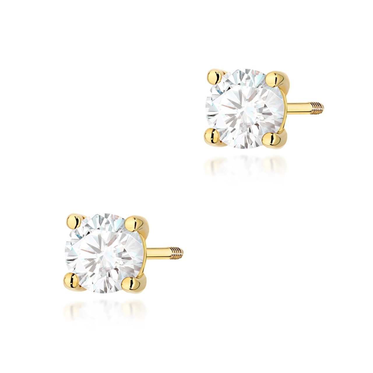Cercei Aur 14K cu Diamant de Laborator 0.70 ct Filet cu Protectie
