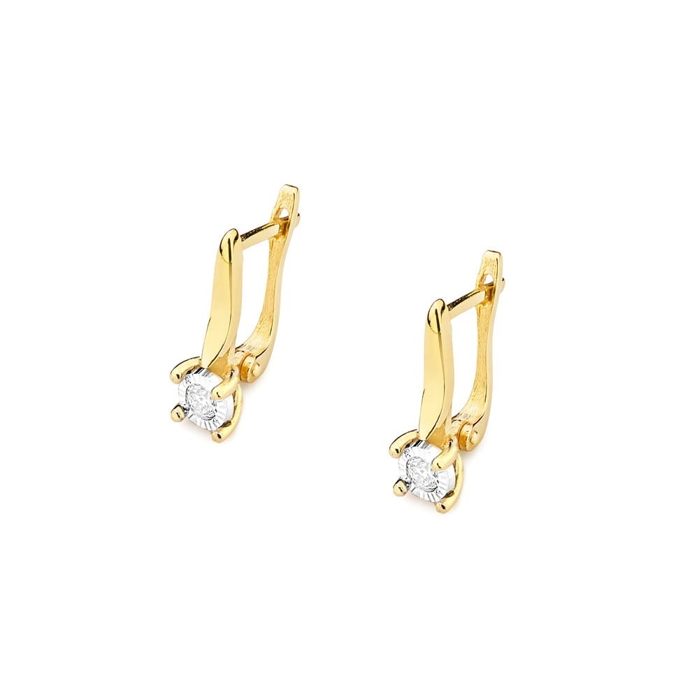 Cercei Aur 14K cu Diamant Natural 0.08 ct