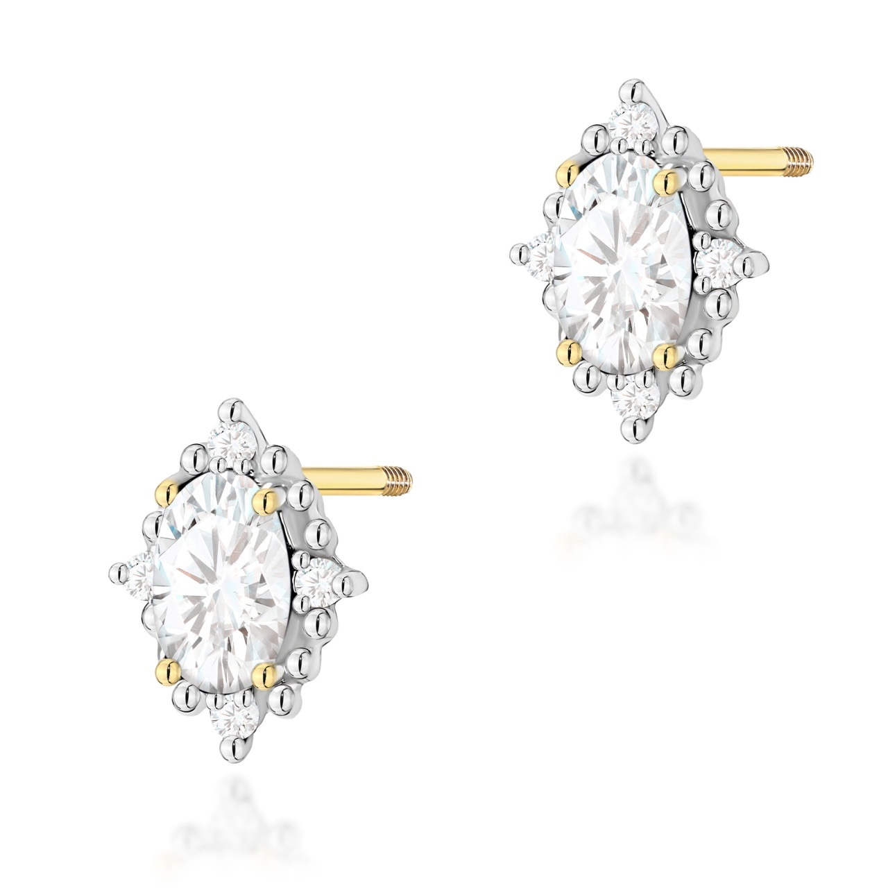 Cercei Aur 14K cu Diamante de Laborator 0.29 ct Filet cu Protectie
