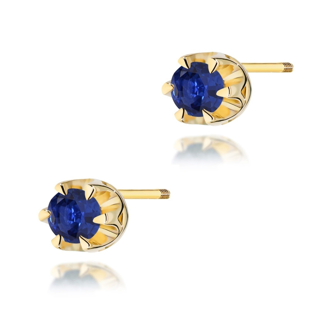 Cercei Aur 14K cu Safir 0.15 ct Filet cu Protectie