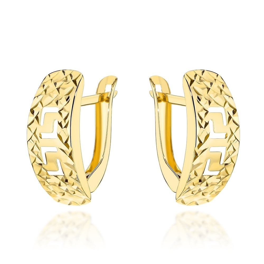 Cercei Din Aur 9K Diamantați Cu Element Decorativ