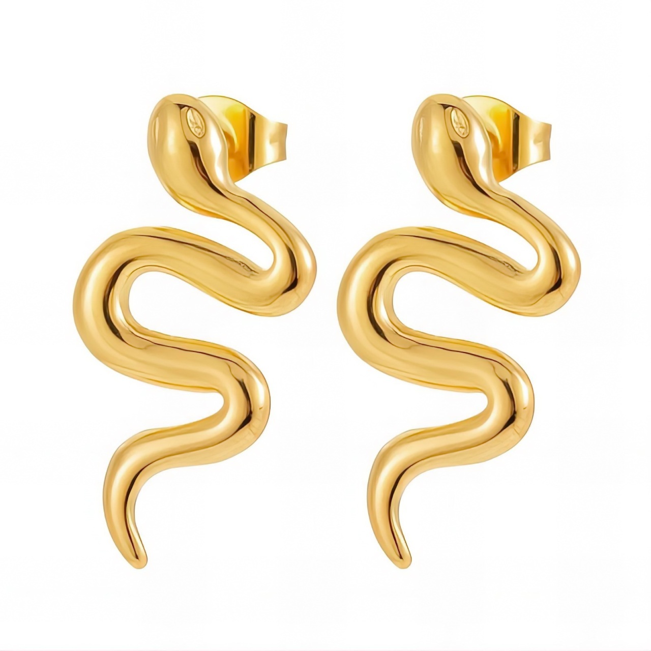 Cercei Snakes din Inox placati cu AUR 18K