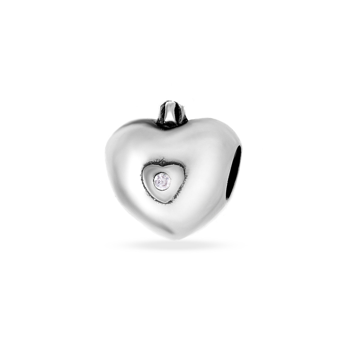 Charm din Argint 925 Heart Double Crystal 2.94gr