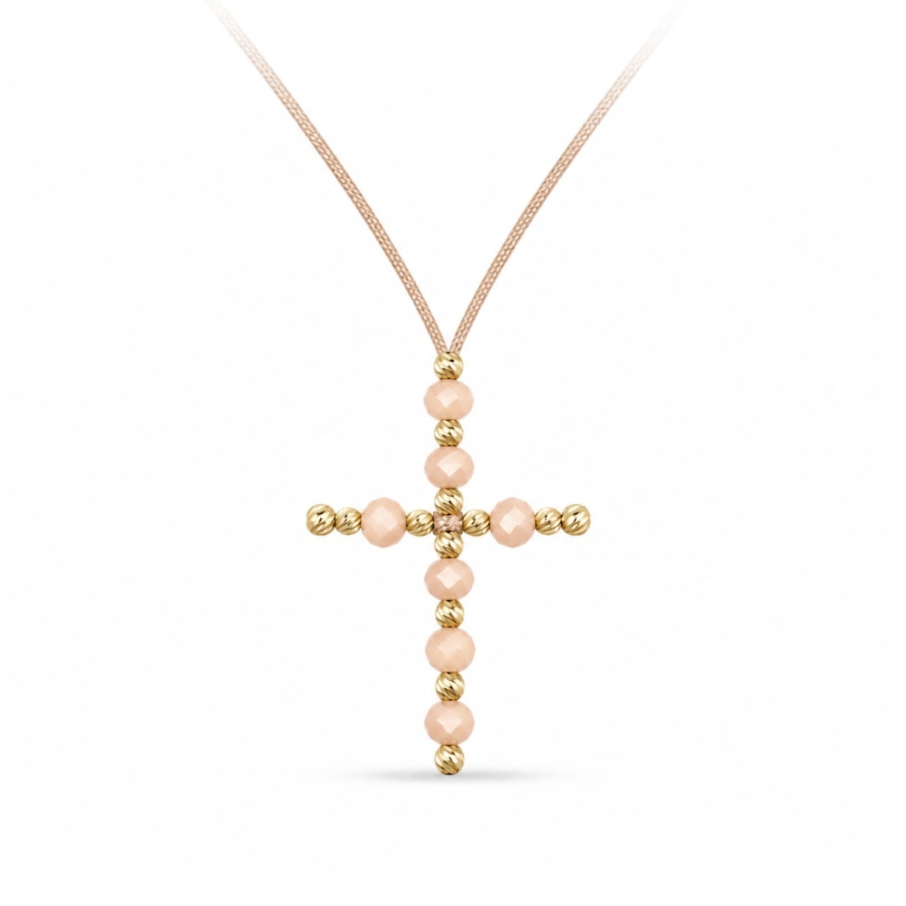 Choker Crystal Beige Cross din AUR 14K