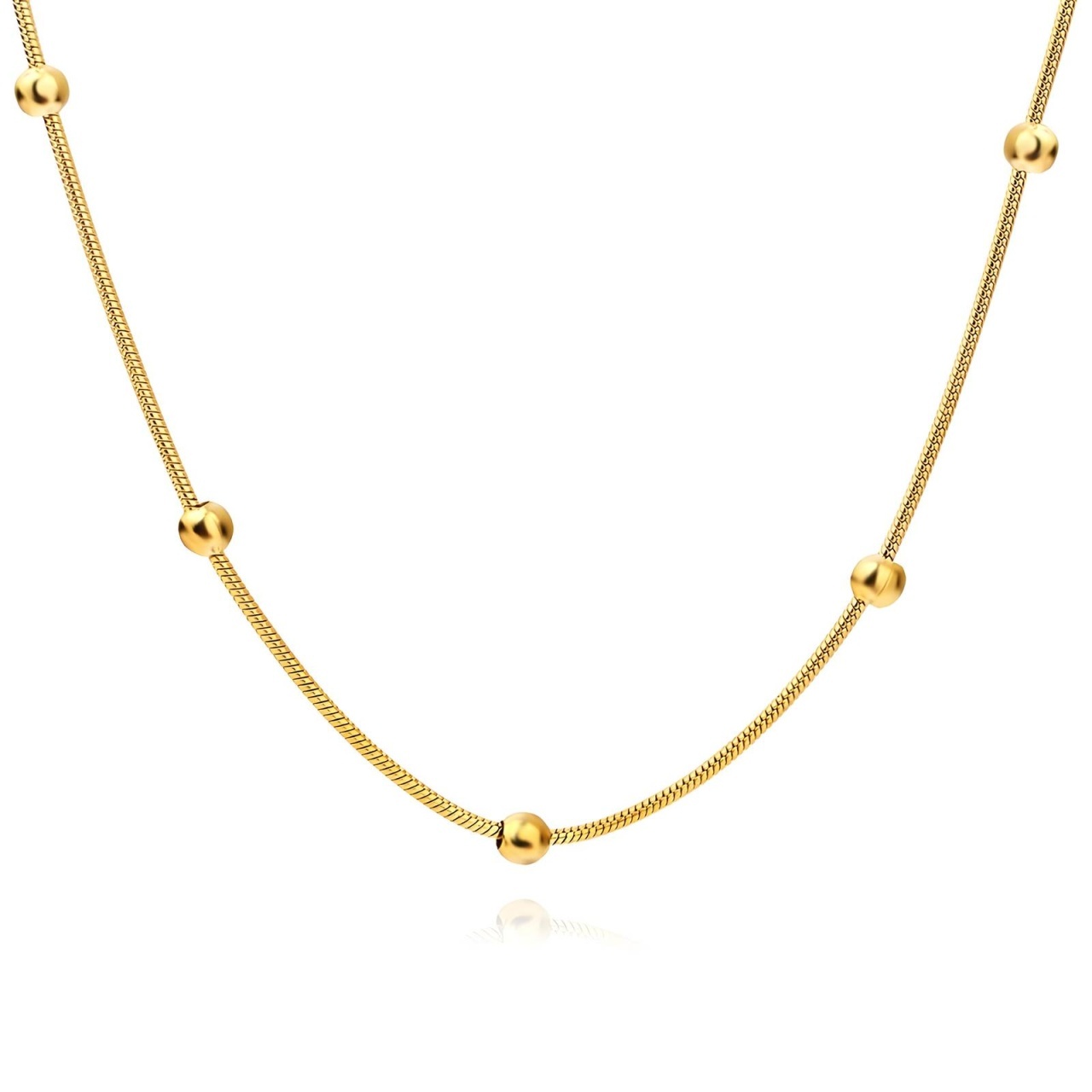 Colier Dots din Inox placat cu AUR 18K