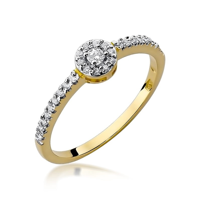 Inel Aur 9K cu Diamante Naturale 0.19 ct