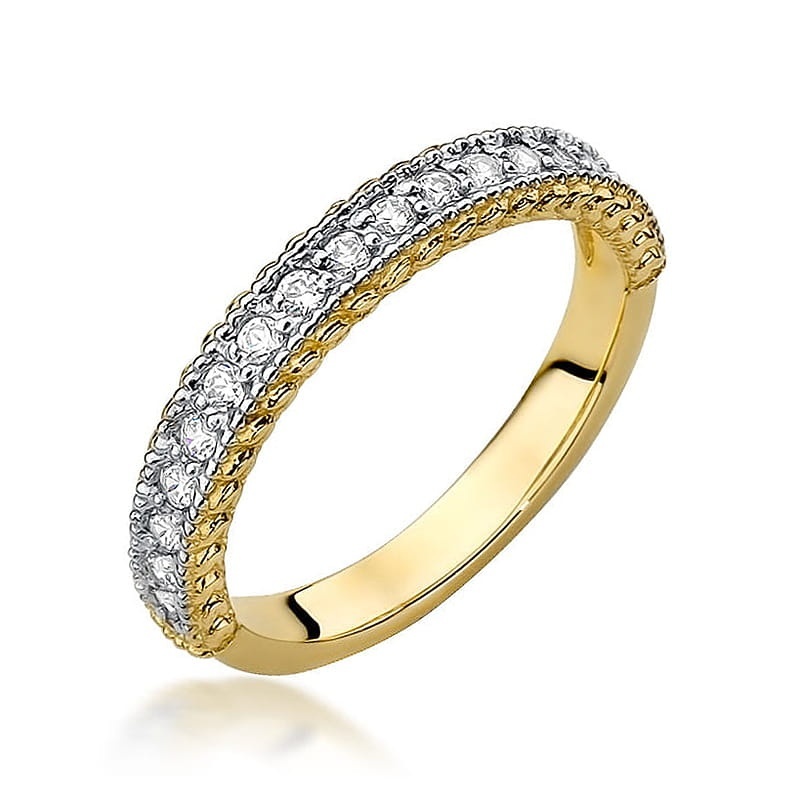 Inel Aur 9K cu Diamante Naturale 0.25 ct