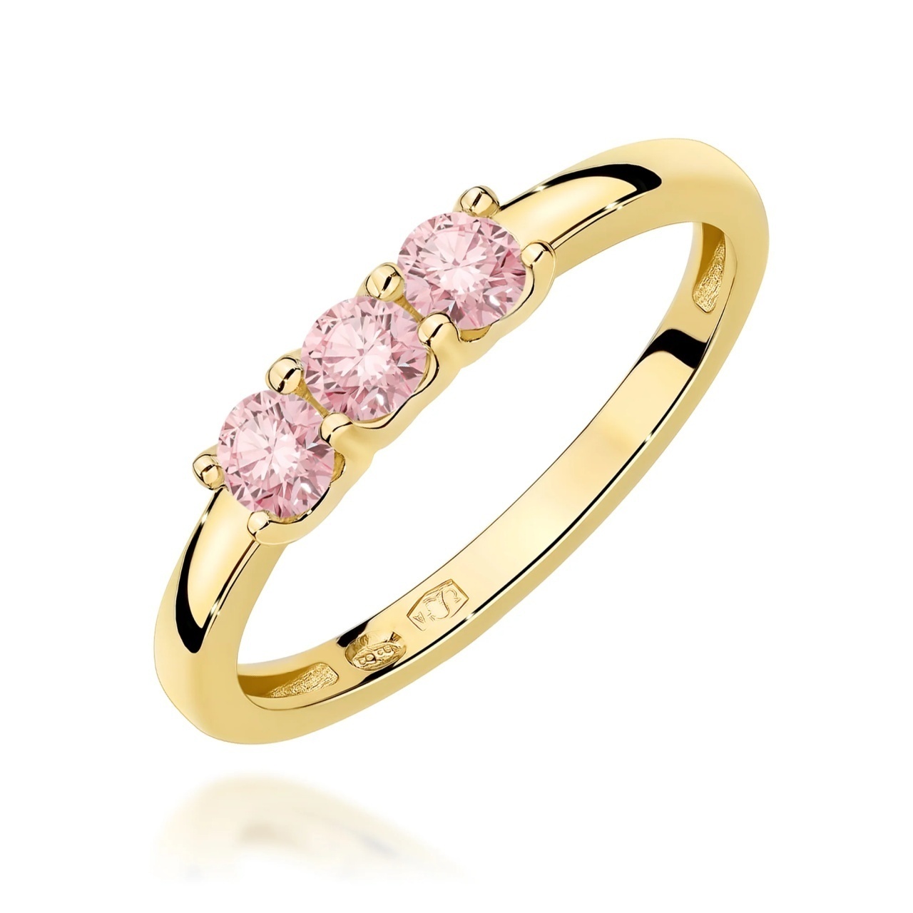 Inel Aur 9K cu Diamante Roz de Laborator 0.30 ct