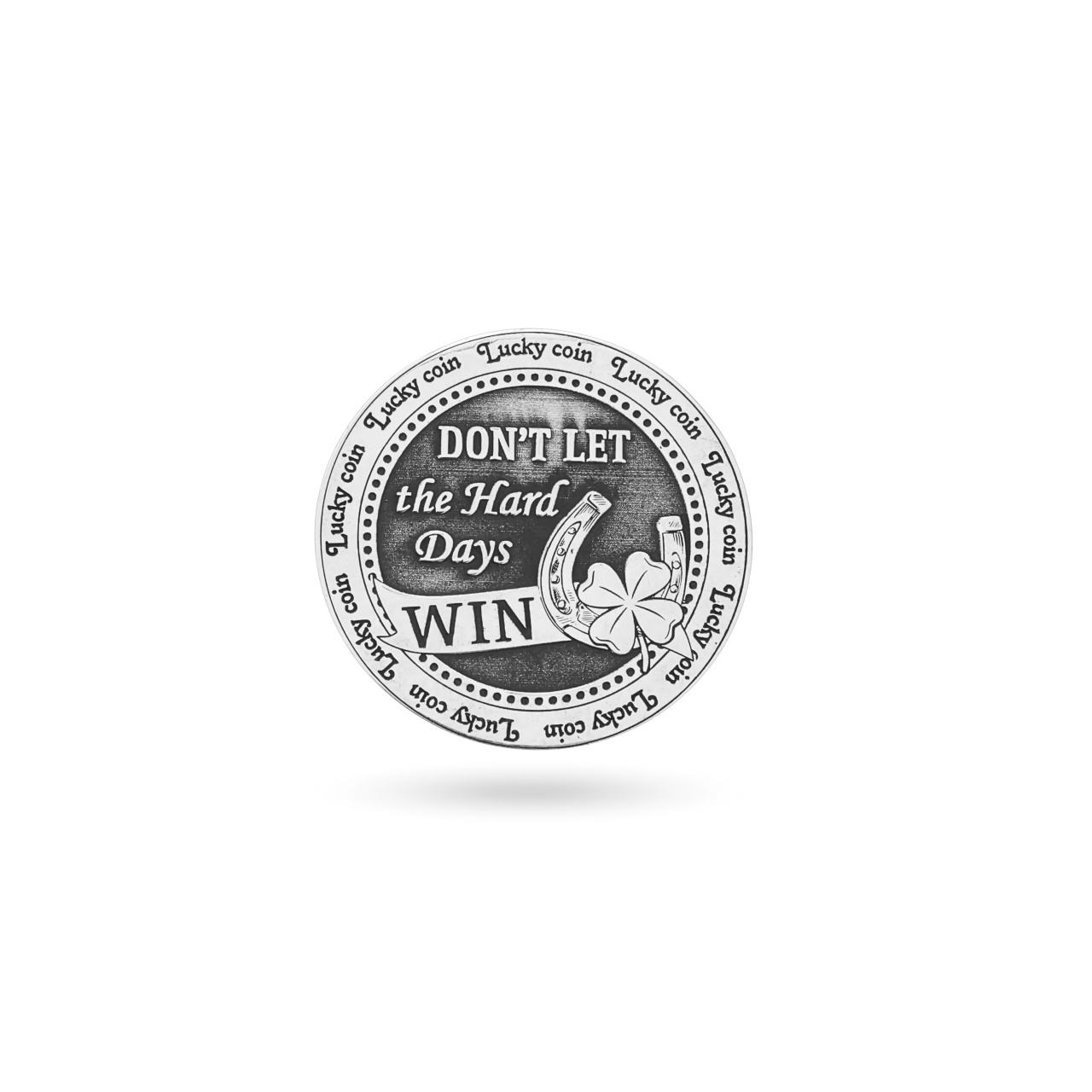 Moneda Lucky Coin din Argint 3cm - gravura 3D Fata&Verso in Capsula Plastic