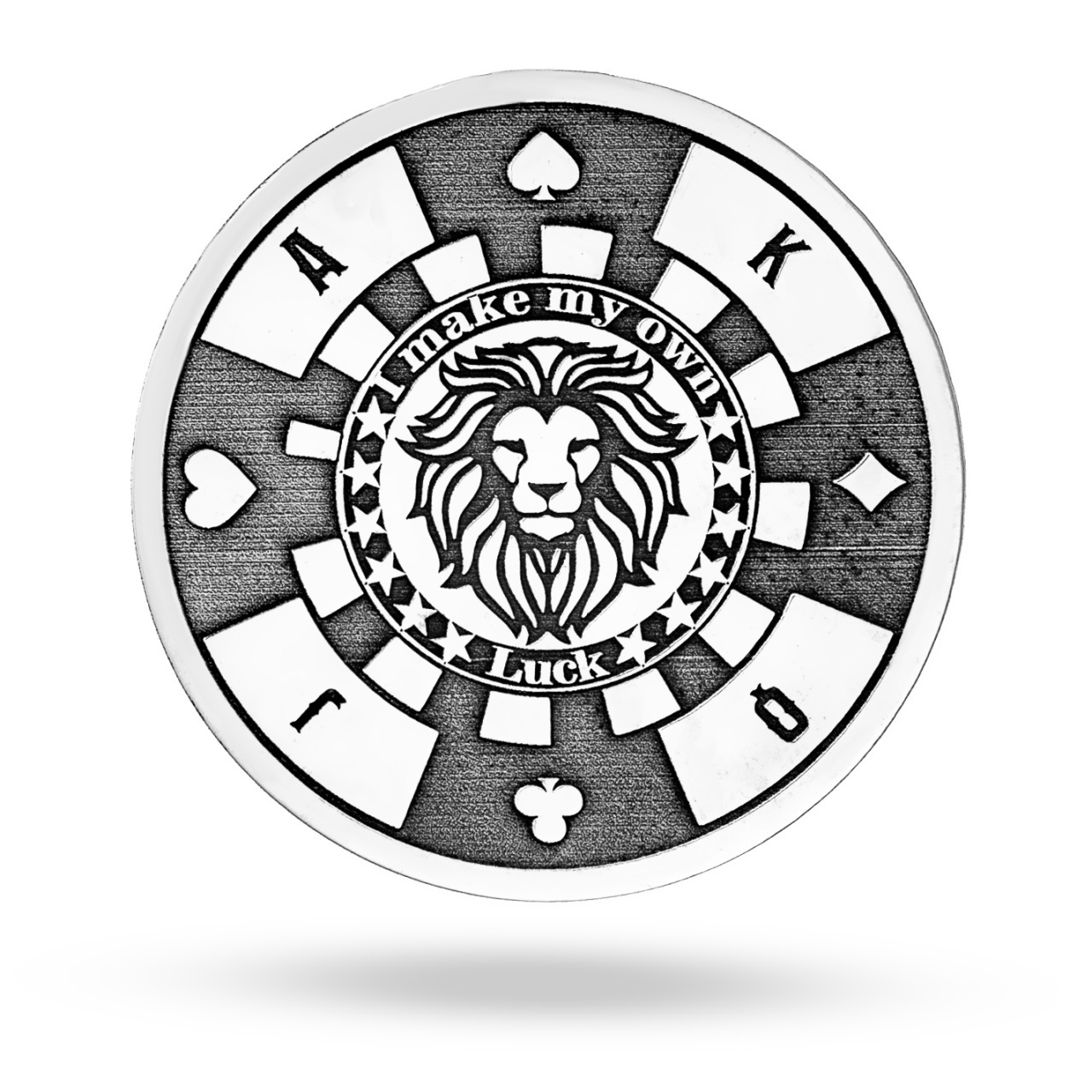 Moneda Norocoasa din Argint 3cm - gravura 3D Fata&Verso Ambalaj Autosigilant