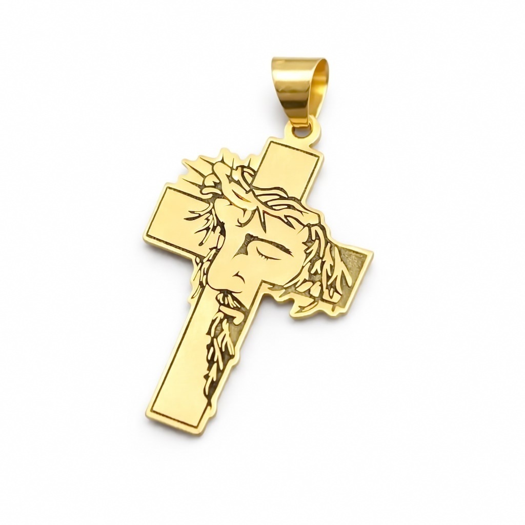 Pandantiv Iisus pe Cruce din AUR 14K