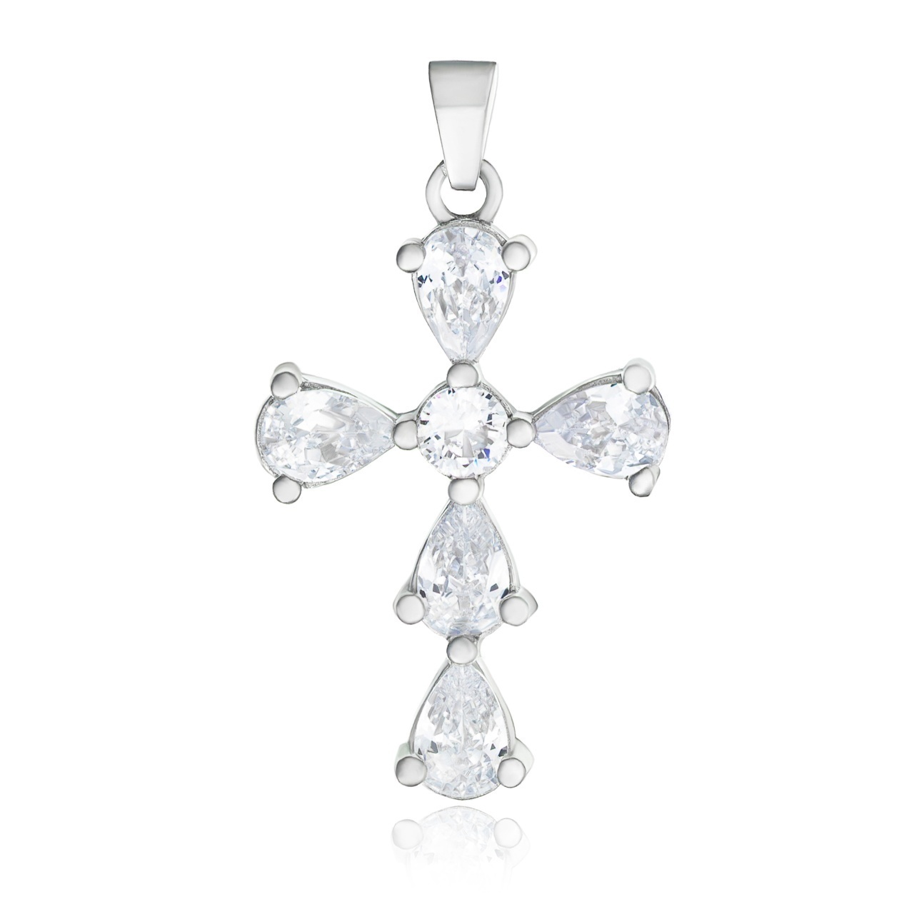 Pandantiv Stellar Cross din argint 925 cu cristale 4.10g