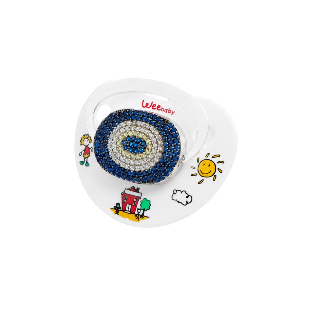 Suzeta Crystal din Argint - pentru fetite