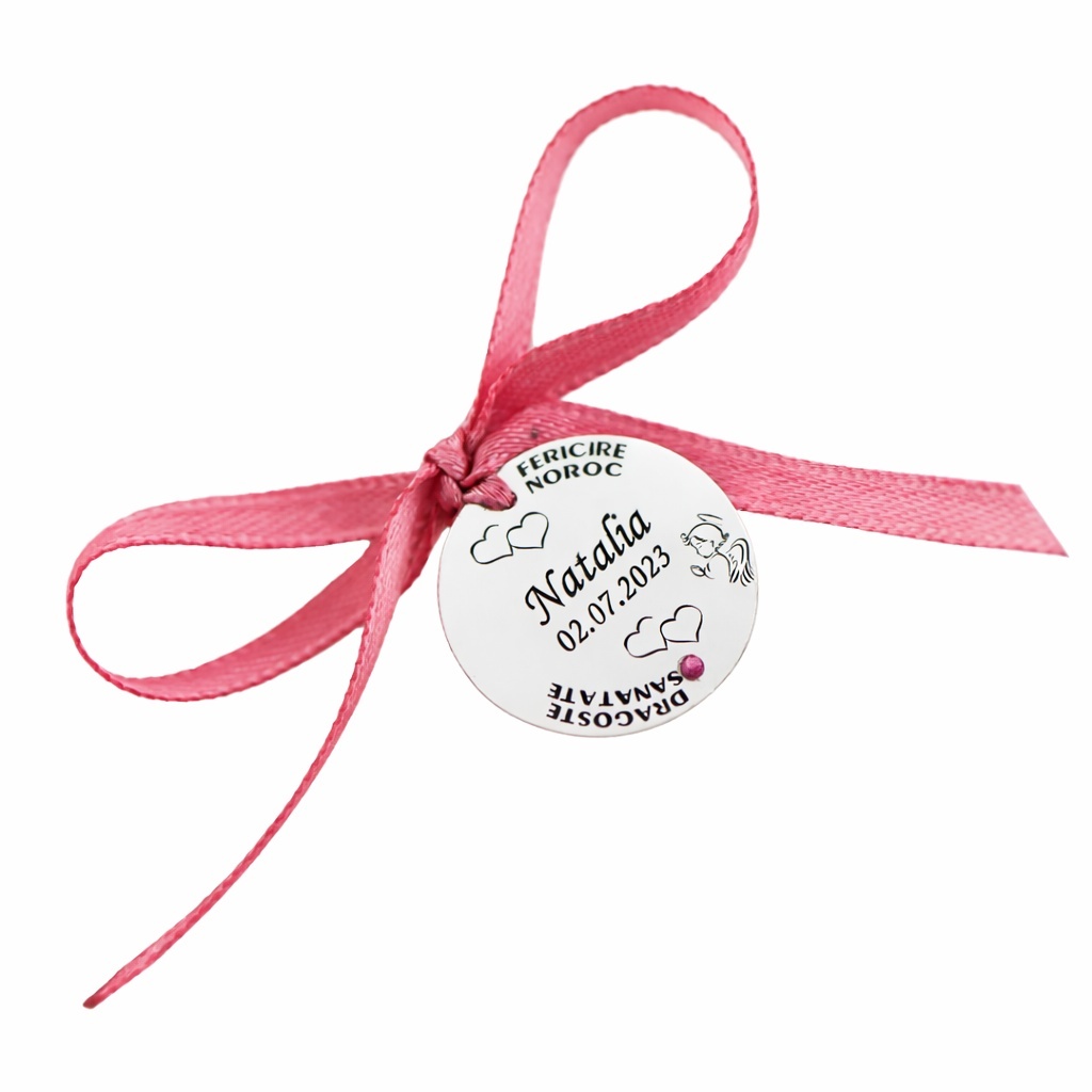 Banut Argint 1.8cm pentru Botez - Mot - Scaldat - Personalizabil