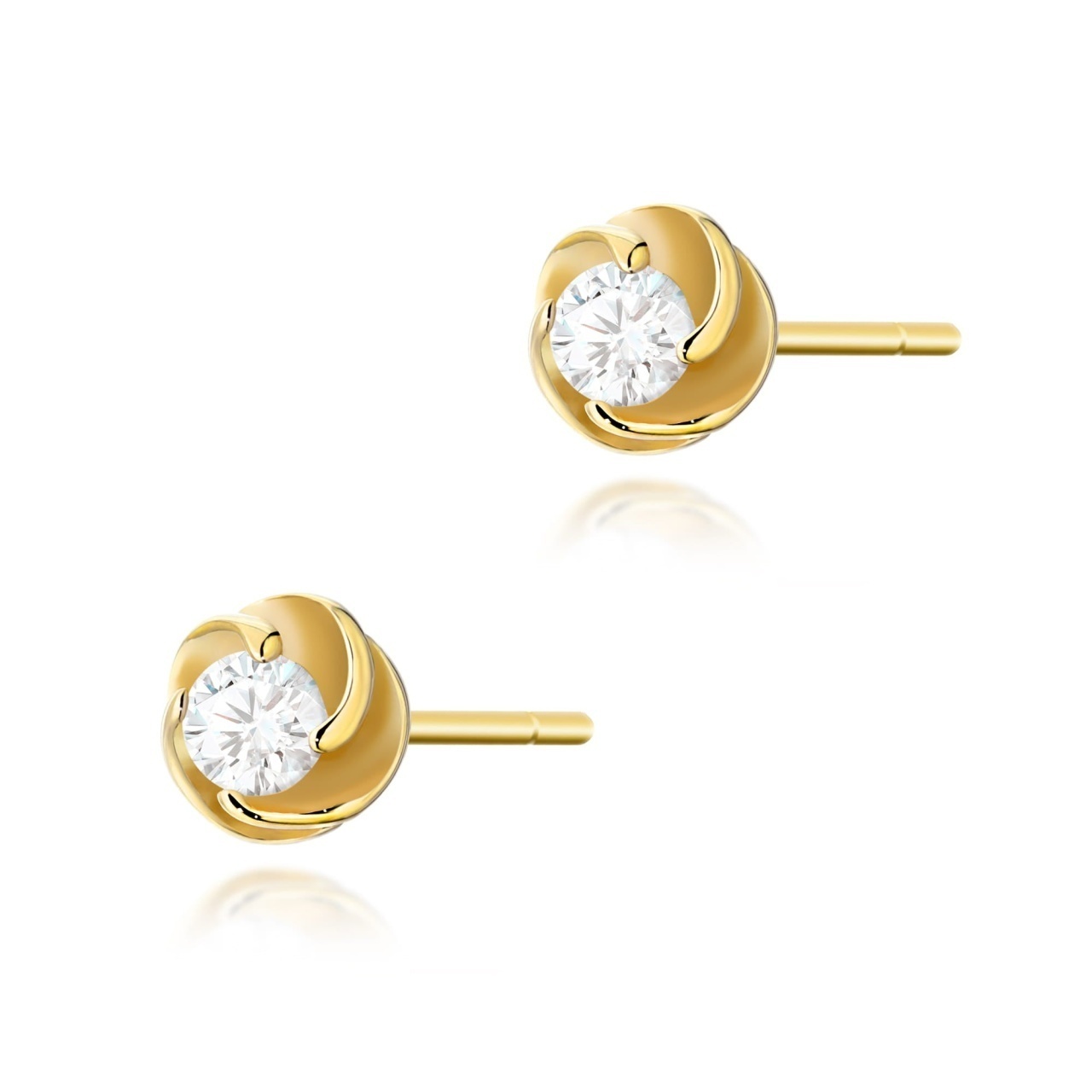 Cercei Aur 14K cu Diamant Natural 0.08 ct