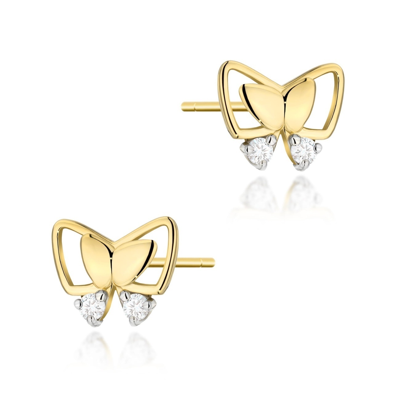 Cercei Aur 14K cu Diamante Naturale 0.08 ct