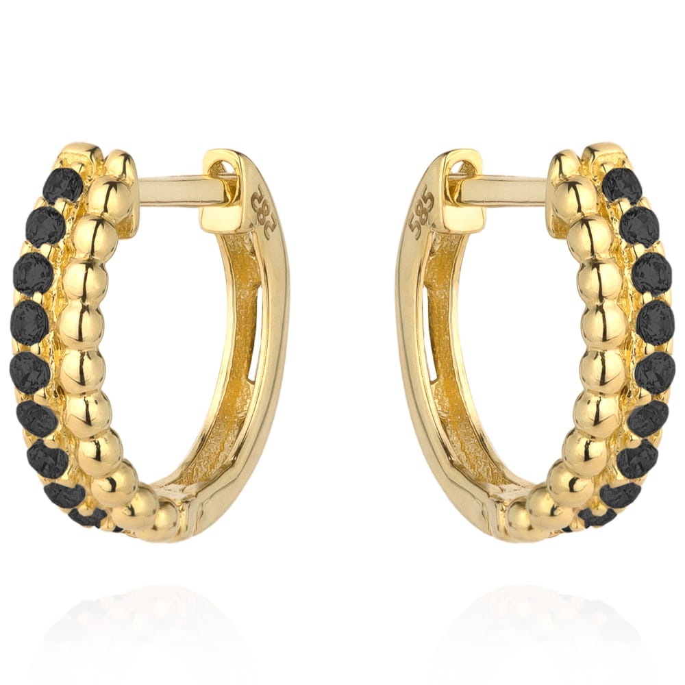 Cercei Aur 14k cu Zirconii Negre