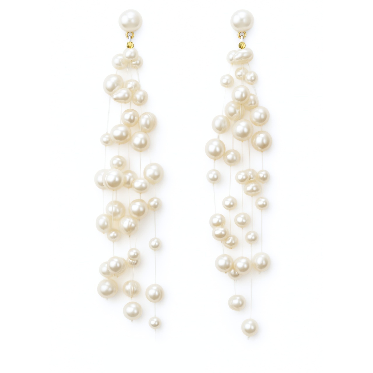 Cercei Floating Pearls din AUR 14K și Perle de Cultura