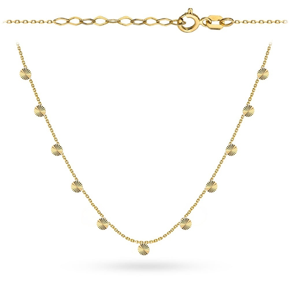 Colier Aur 14K cu Cercuri Diamantate - Eleganță Subtilă