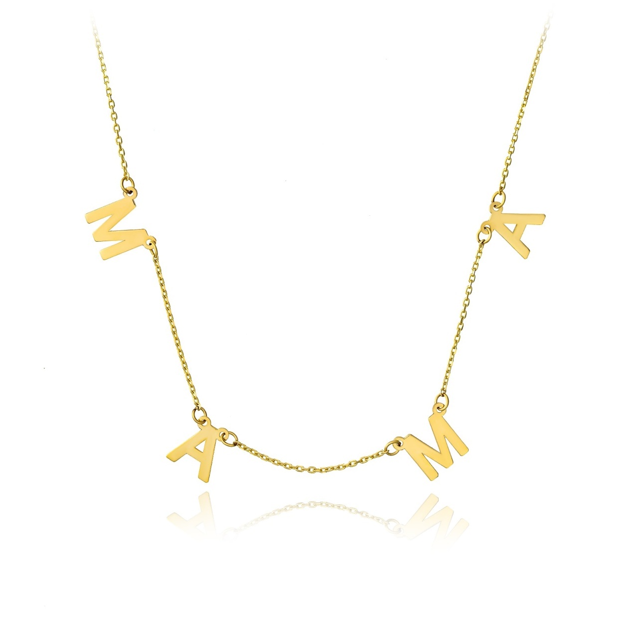 Colier cu litere MAMA din AUR 14K