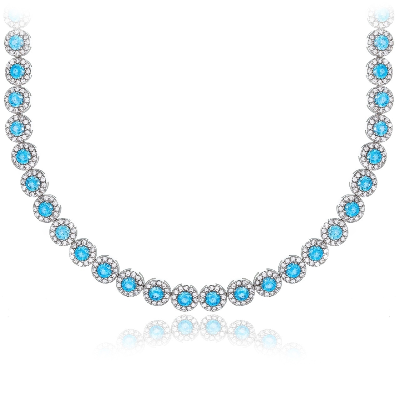 Colier din argint 925 cu cristale Angel Collection - Light Blue Edition
