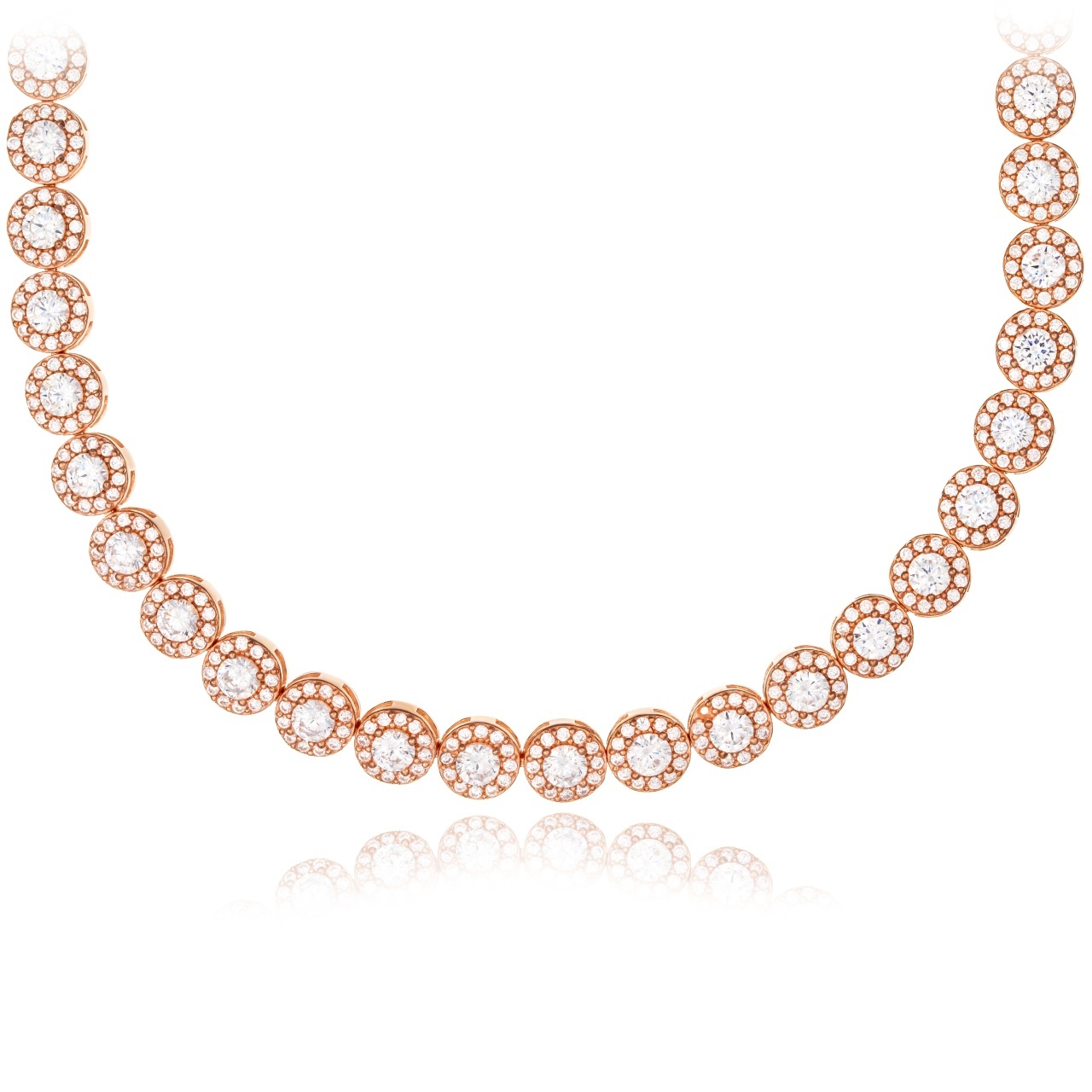 Colier din argint 925 placat cu aur cu cristale Angel Premium Collection - Roze Edition
