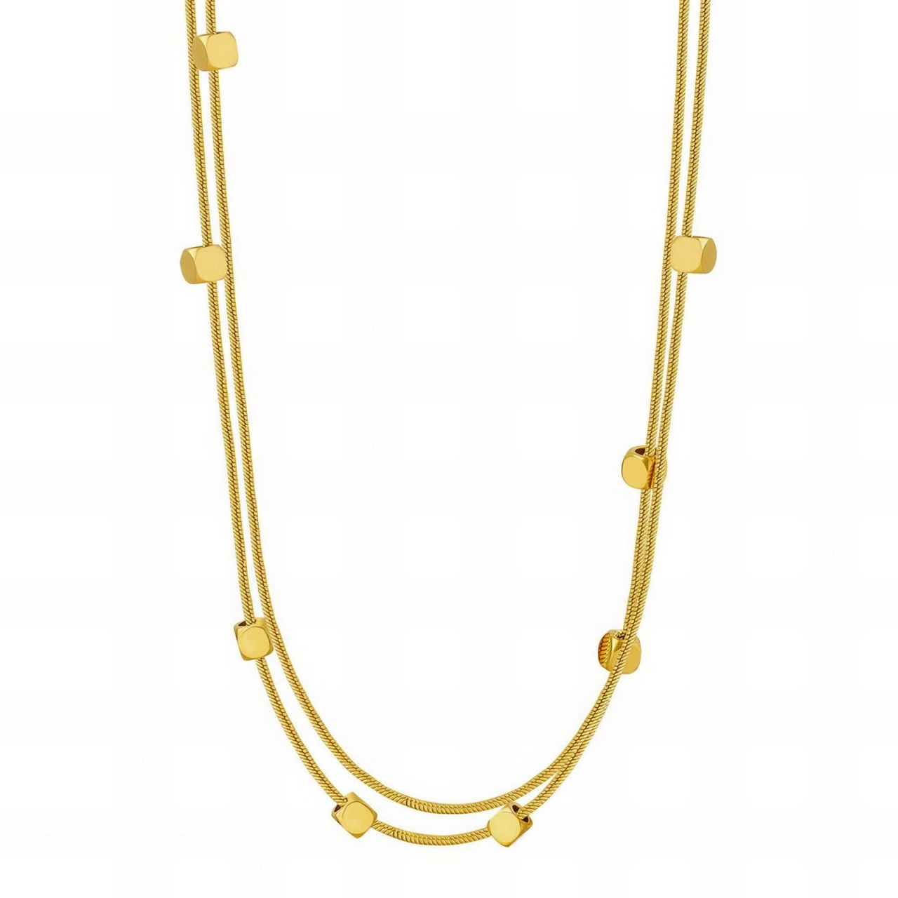 Colier Dublu din Inox placat cu AUR 18K