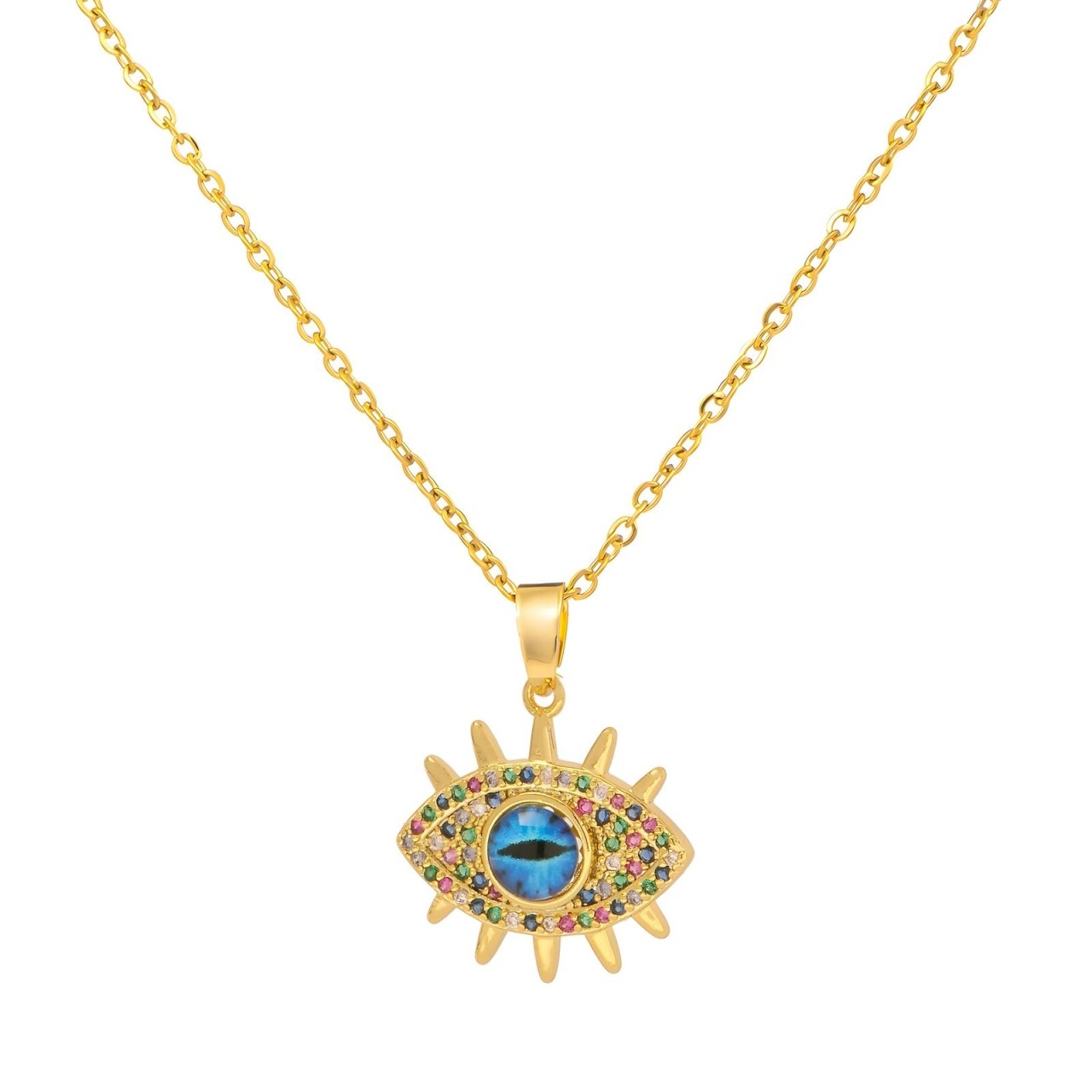Colier Evil Eye Ness din Inox placat cu AUR