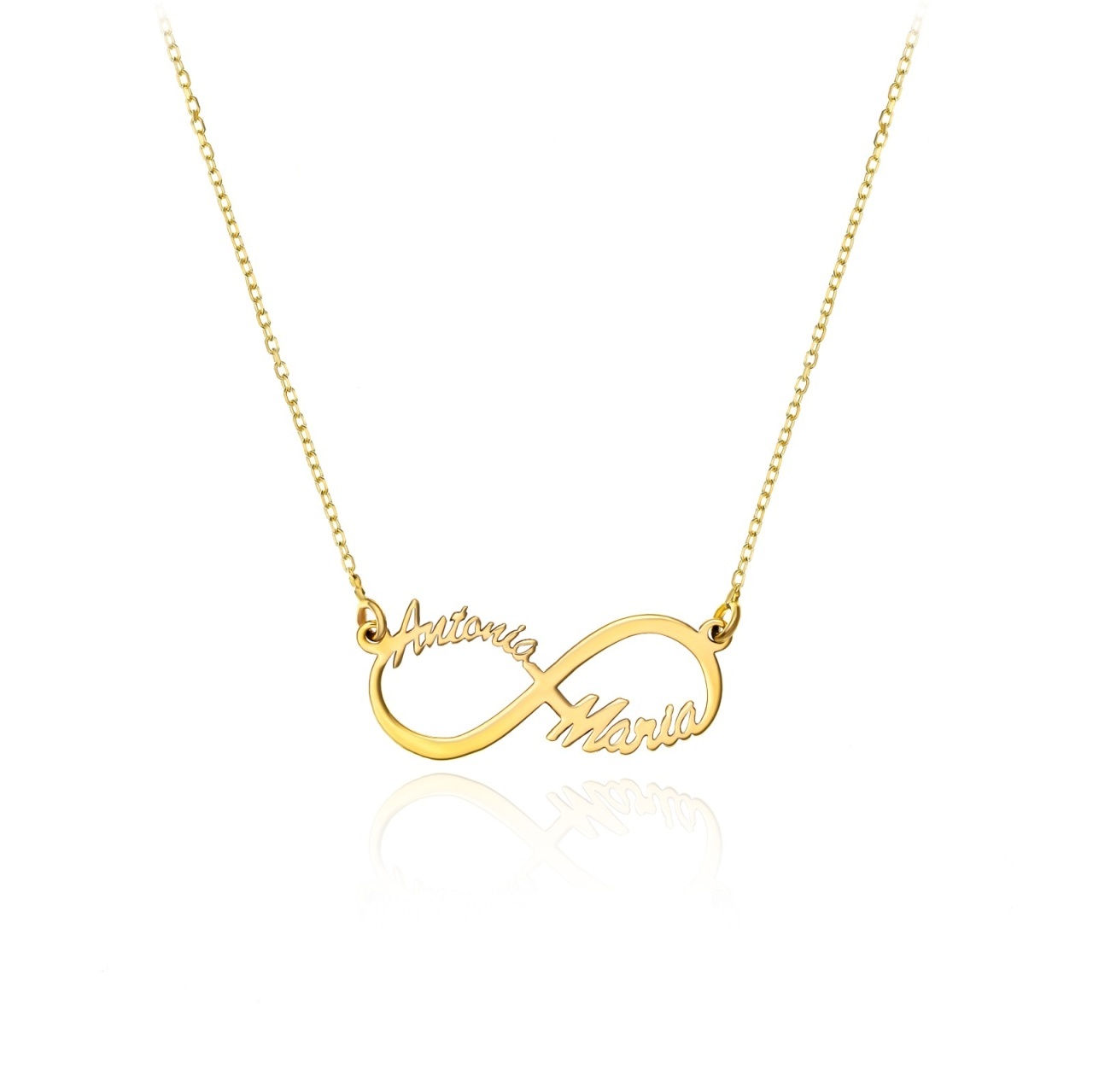 Colier Infinity cu oricare 2 nume din Aur 14K